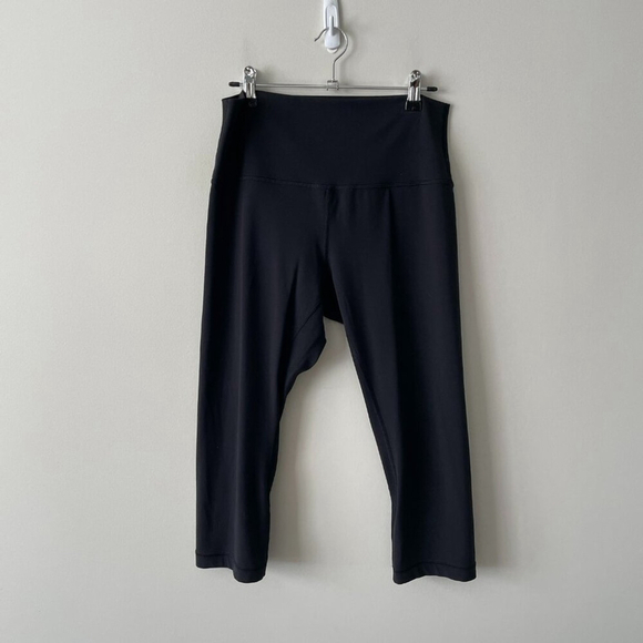 Lululemon Align Crop High Rise Yoga Activewear Leggings Black 10 - Picture 2 of 8